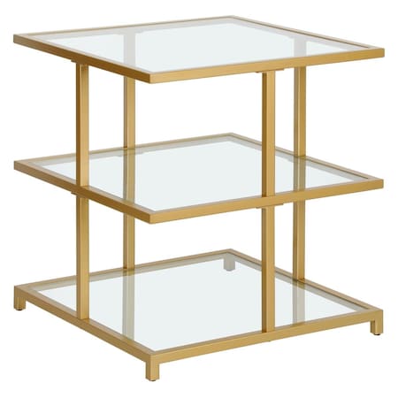 Hudson & Canal 22 in. Greenwich Square Side Table Brass ST1615